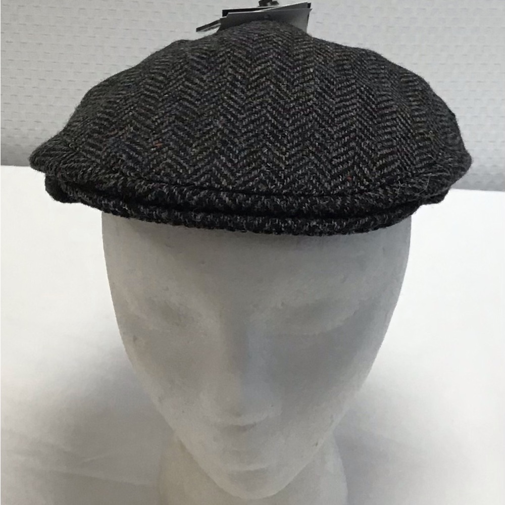 Men's Charcoal Herringbone Cap - Picture 6 of 8